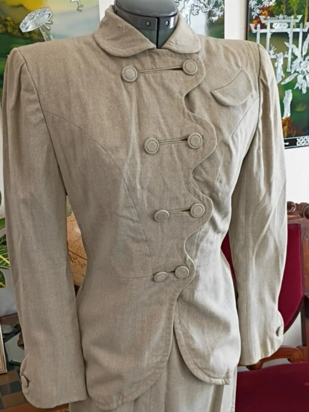 ✨ 1950s Lilli Ann of San Francisco Sculptural Wool Suit • Rare Vintage Tailoring - Picture 5 of 9